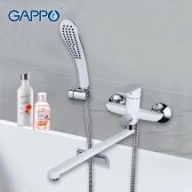 Смеситель для ванны и умывальника 35к G2248 GAPPO L-излив, БЕЛЫЙ-ХРОМ*