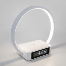 Светодиодная настольная лампа с беспроводной зарядкой и будильником Eurosvet Timelight 80505/1 белый a054131