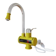 Смеситель-водонагреватель проточного типа WH-003 GOLD  (3,3 кВт, УЗО, кухня, индикатор темп) MIXLINE