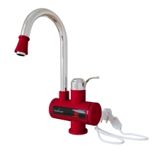 Смеситель-водонагреватель проточного типа WH-003 RED  (3,3 кВт, УЗО, кухня, индикатор темп) MIXLINE