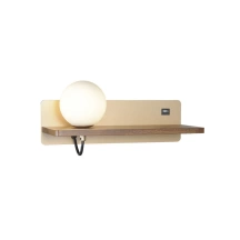 Настенный светильник с полкой и USB-портом Favourite Lunaris 2893-1W