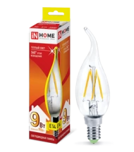 Лампа LED-deco 9Вт Е14 3000К свеча на ветру IN HOME