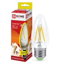 Лампа LED-deco 7Вт Е27 3000К свеча IN HOME