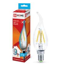 Лампа LED-deco 9Вт Е14 4000К свеча на ветру IN HOME