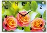 2535-1051 "3 розовых розы" часы настенные