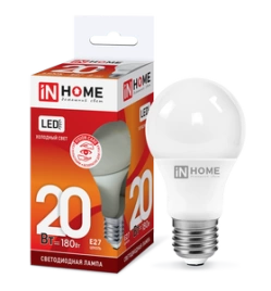 Лампа LED-A60-VC 20Вт Е27 6500К IN HOME