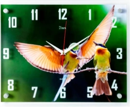 3545-1134  "Парочка колибри" часы настенные