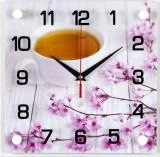 2525-101  "Чай и сакура" часы настенные