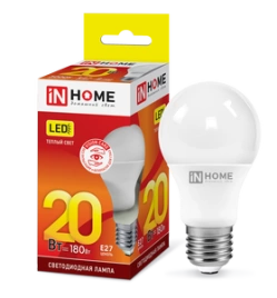 Лампа LED-A60-VC 20Вт Е27 3000К IN HOME