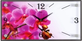 1939-800 "Розовая орхидея"  часы настенные