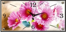 1939-737  "Розовые хризантемы"часы настенные