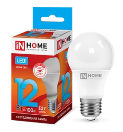 Лампа LED-A60-VC 12Вт Е27 4000К IN HOME