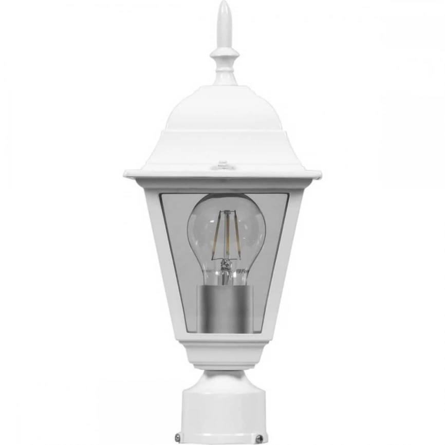 Светильник садово-парковый Feron 4103/PL4103 четырехгранный на столб 60W E27 230V, белый 11017 фото 1