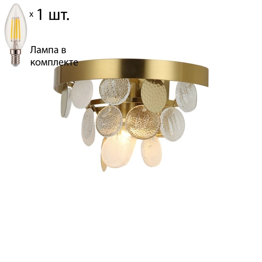 Настенный светильник с лампочкой Favourite Vesuvius 2905-1W+Lamps E14 Свеча фото 1