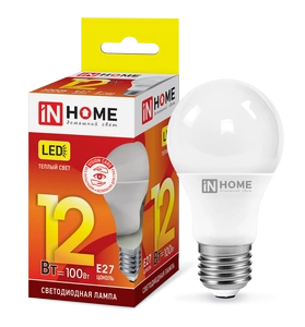 Лампа LED-A60-VC 12Вт Е27 3000К  IN HOME фото 1