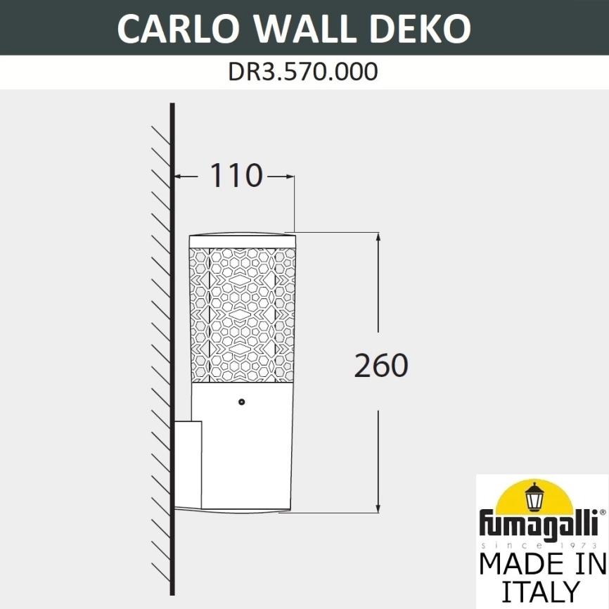 Светильник уличный настенный Fumagalli Carlo Deco WALL DR3.570.000.AXU1L фото 2