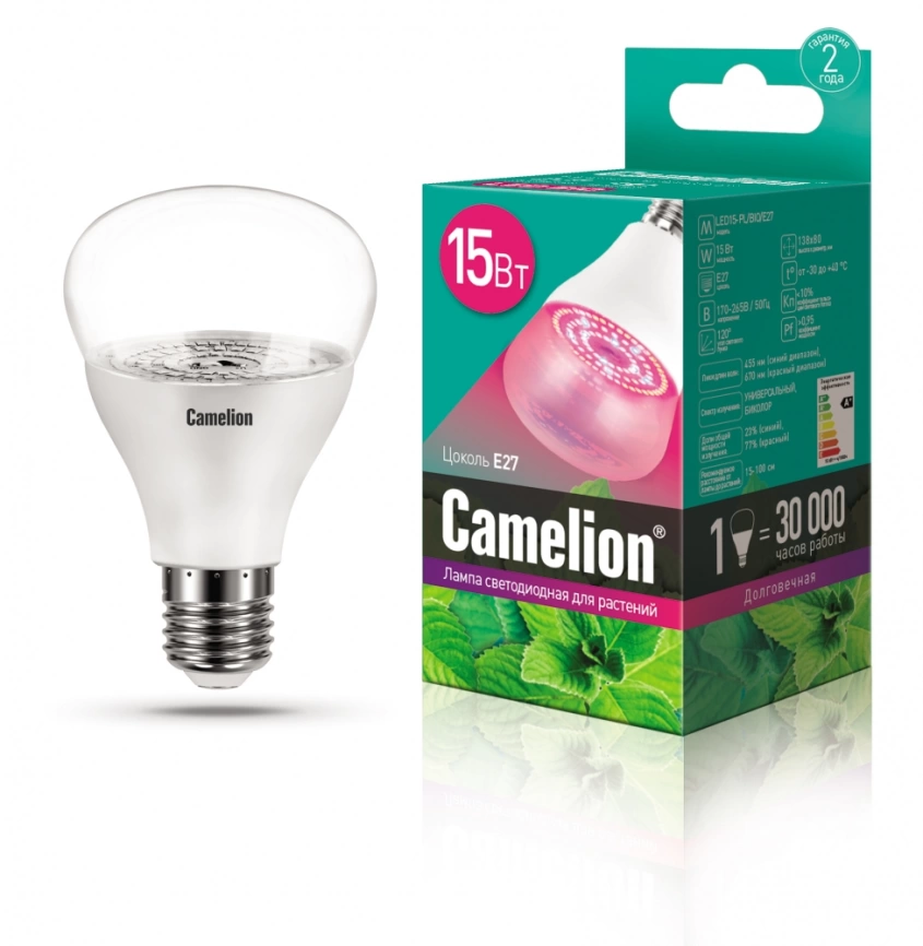LED15-PL/BIO/E27 Лампа светодиодная для растений Camelion 12770 фото 1