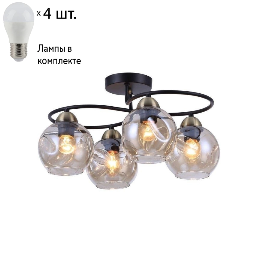 Люстра потолочная с лампочками Omnilux OML-95007-04+Lamps фото 1