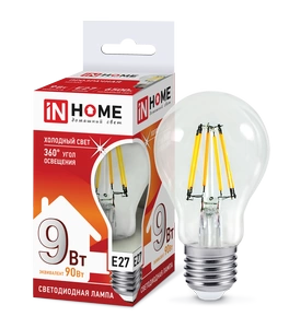 Лампа LED-deco 9Вт Е14 4000К свеча на ветру IN HOME фото 2