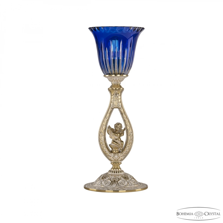Настольная лампа Bohemia Ivele Crystal 71400L/15 GW P2 Clear-Blue/H-1K FA1S фото 1