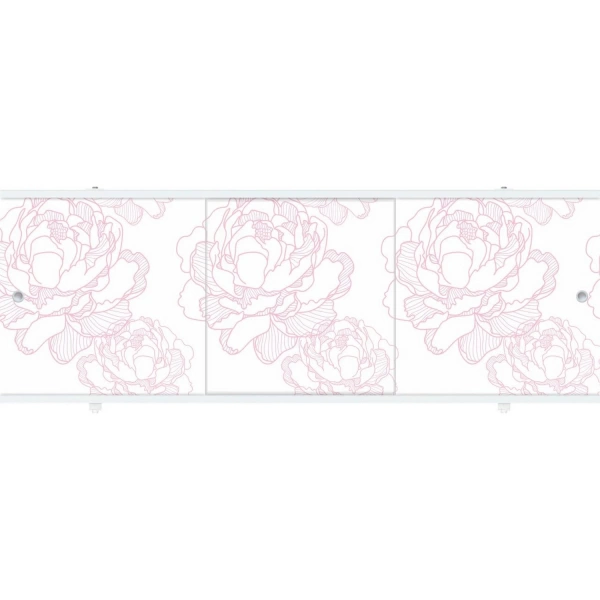Экран для ванны ПРЕМИУМ А (алюм. профиль) 1,5 светло-розовый фото 1