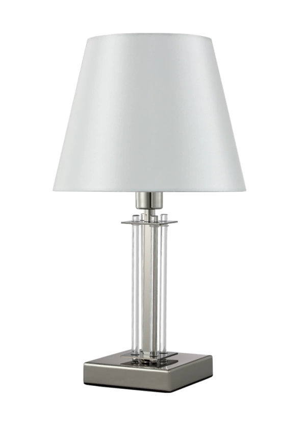 Настольная лампа Crystal Lux NICOLAS LG1 NICKEL/WHITE фото 1