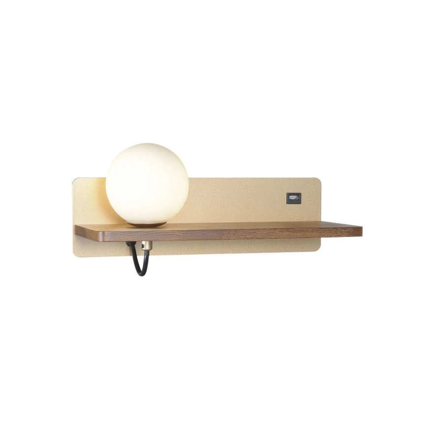 Настенный светильник с полкой и USB-портом Favourite Lunaris 2893-1W фото 1