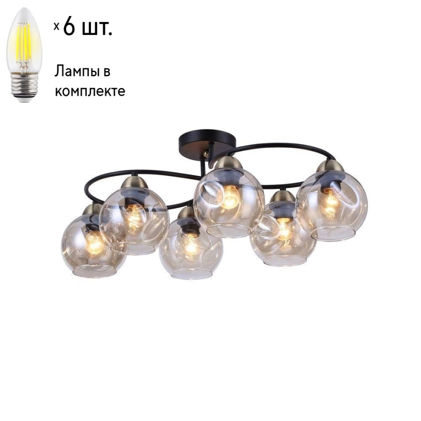 Люстра потолочная с лампочками Omnilux OML-95007-06+Lamps фото 1