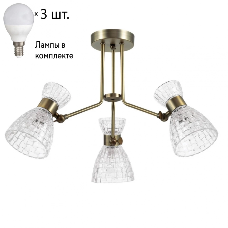 Потолочная люстра с лампочками Lumion Jackie 3704/3C+Lamps E14 P45 фото 1