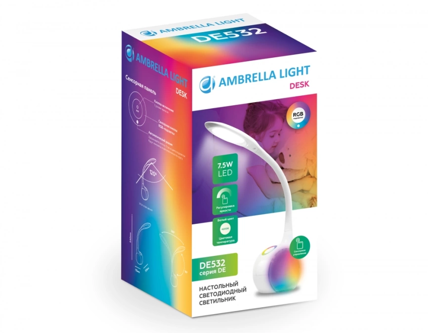 Светодиодная настольная лампа с RGB подсветкой Ambrella light Desk DE532 фото 2