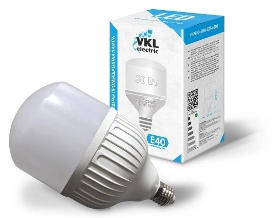 Лампа LED-VHP 80Вт Е27 с адаптером E40 6500K VKL фото 1