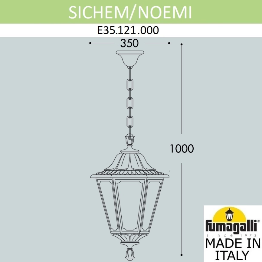 Подвесной уличный светильник Fumagalli SICHEM/Noemi E35.121.000.AXH27 фото 2