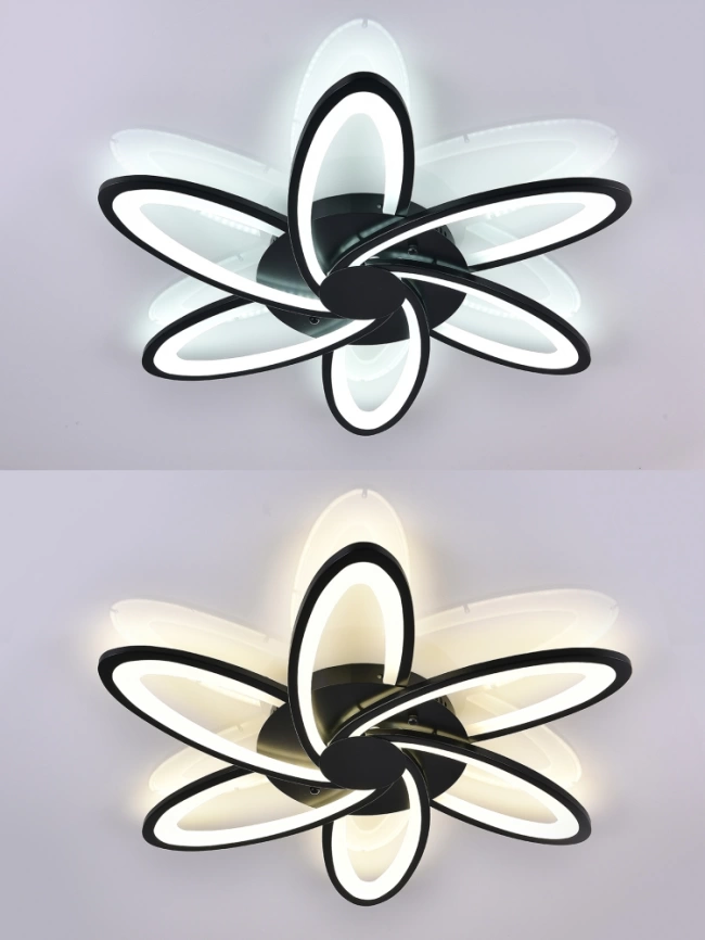 Потолочная светодиодная люстра с Bluetooth и пультом Natali Kovaltseva HIGH-TECH LED LAMPS 82008 BLACK фото 3