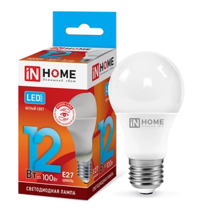 Лампа LED-A60-VC 12Вт Е27 4000К IN HOME фото 1