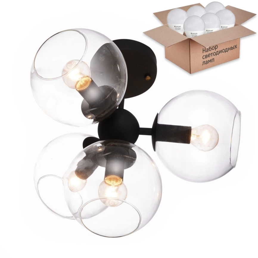 Потолочная люстра с лампочками Favourite Schoppen 1491-4U+Lamps E14 P45 фото 4